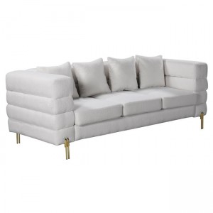 Morris καναπές τριθέσιος σαλονιού υφασμάτινος λευκός 220x84x76 εκ