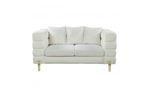 Morris καναπές διθέσιος σαλονιού υφασμάτινος λευκός 160x84x76 εκ
