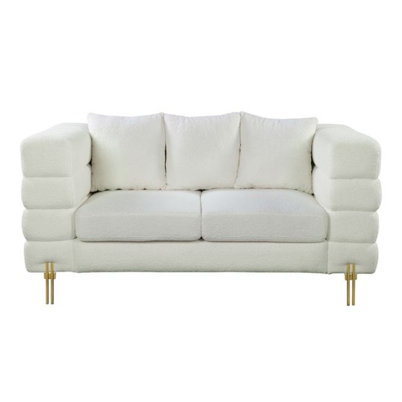 Morris καναπές διθέσιος σαλονιού υφασμάτινος λευκός 160x84x76 εκ