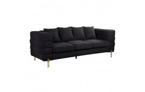 Morris καναπές τριθέσιος σαλονιού υφασμάτινος μαύρος 213x87x76 εκ