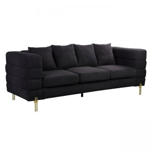 Morris καναπές τριθέσιος σαλονιού υφασμάτινος μαύρος 213x87x76 εκ