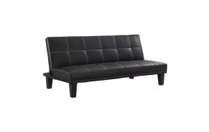 Connect καναπές κρεβάτι σαλονιού δερματίνη μαύρος 180x100x76 εκ