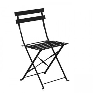 Καρέκλα μεταλλική Ζαππείου σε μαύρο χρώμα πτυσσόμενη 40x51x77 εκ