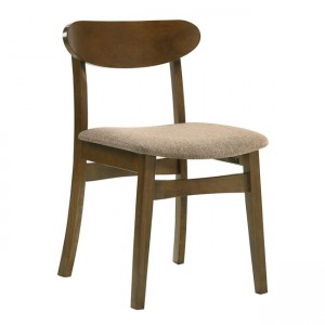 DOM καρέκλα σε καρυδί απόχρωση με καφέ υφασμάτινο κάθισμα 48x51x79 εκ