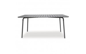 Brio Slat μεταλλικό ορθογώνιο τραπέζι σε γκρι χρώμα 160x90x73 εκ