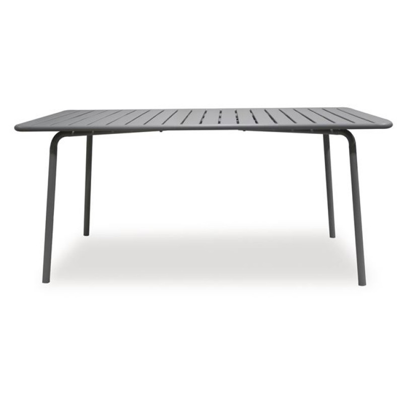 Brio Slat μεταλλικό ορθογώνιο τραπέζι σε γκρι χρώμα 160x90x73 εκ