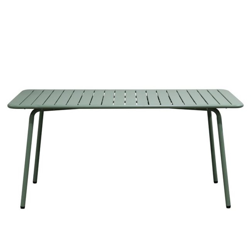 Brio Slat μεταλλικό ορθογώνιο τραπέζι σε πράσινο χρώμα 160x90x73 εκ