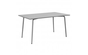 Brio Flat μεταλλικό ορθογώνιο τραπέζι σε γκρι χρώμα 160x90x73 εκ