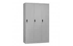 Locker μεταλλική ντουλάπα τρίφυλλη σε γκρι χρώμα 115x45x185 εκ