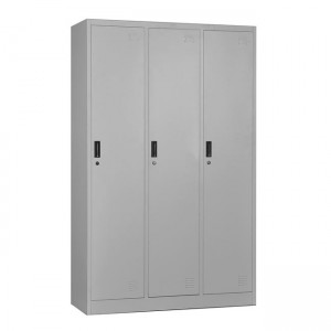 Locker μεταλλική ντουλάπα τρίφυλλη σε γκρι χρώμα 115x45x185 εκ