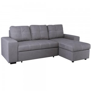 Montreal καναπές κρεβάτι με αναστρέψιμη γωνία και αποθηκευτικό χώρο σε σκούρο γκρι χρώμα 246x157x94 εκ