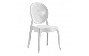 Dynasty καρέκλα στοιβαζόμενη σε λευκό χρώμα 42x52x88 εκ