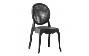 Dynasty καρέκλα στοιβαζόμενη σε μαύρο χρώμα 42x52x88 εκ