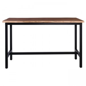 Lizard τραπέζι bar με μεταλλική μαύρη βάση και επιφάνεια απο ξύλο ακακίας 180x90x109 εκ