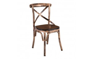 Marlin Black Gold μεταλλική καρέκλα με ξύλινο κάθισμα 52x46x91 εκ