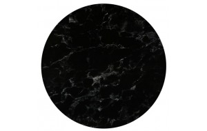 HPL στρογγυλή επιφάνεια τραπεζιού εξωτερικού χώρου σε μαύρο χρώμα με εφέ μαρμάρου 70 εκ