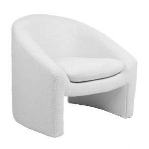 Bono πολυθρόνα σε λευκό χρώμα με ύφασμα Teddy 82x72x74 εκ
