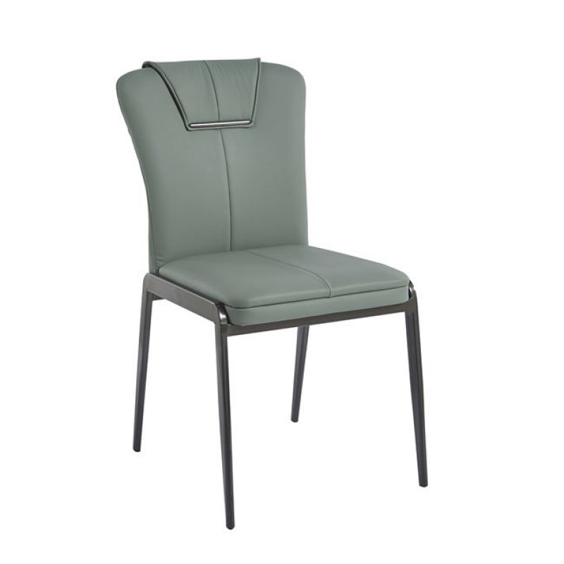 Andria καρέκλα με μαύρο μεταλλικό σκελετό και pu σε πράσινη απόχρωση 47x60x86 εκ