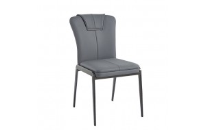 Andriana καρέκλα με μεταλλικό σκελετό σε μαύρο χρώμα και pu ανθρακί 47x60x86 εκ