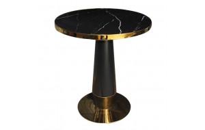 Olive Τραπέζι Βαφή Μαύρο-Gold  Επιφάνεια Sintered Stone Black Marble