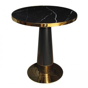 Olive Τραπέζι Βαφή Μαύρο-Gold  Επιφάνεια Sintered Stone Black Marble