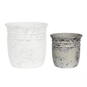 Flower Pot-15 Φ30X28Cm  Cement Απόχρωση Antique White