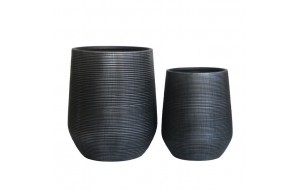 Flower Pot-17 Set 2 Τεμαχίων  Cement Απόχρωση Anthracite