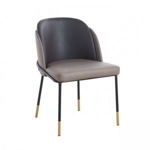 Select καρέκλα τραπεζαρίας με μεταλλικό μαύρο σκελετό και pu σε καφέ απόχρωση  54x58x78 εκ