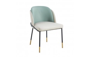 Select καρέκλα με μεταλλικό μαύρο σκελετό μαύρο και pu σε μπεζ και πράσινη απόχρωση 56x54x78 εκ