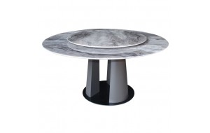 Lazy Susan Τραπέζι Με Κεντρική Περιστρεφόμενη Επιφάνεια  Βάση Μέταλλο-Επιφάνεια Μάρμαρο