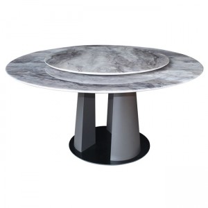 Lazy Susan Τραπέζι Με Κεντρική Περιστρεφόμενη Επιφάνεια  Βάση Μέταλλο-Επιφάνεια Μάρμαρο