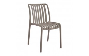 Moda καρέκλα στοιβαζόμενη pp με uv προσταστία σε απόχρωση mocha 47x60x80 εκ