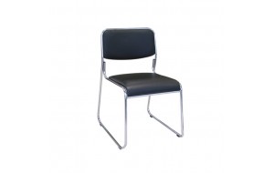 Campus καρέκλα χρωμίου με σκληρό pvc μαύρο