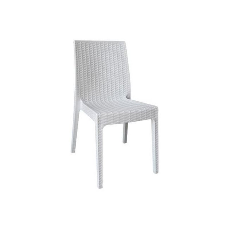 Dafne καρέκλα πλαστική λευκή rattan look