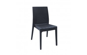 Dafne καρέκλα πλαστική ανθρακί rattan look