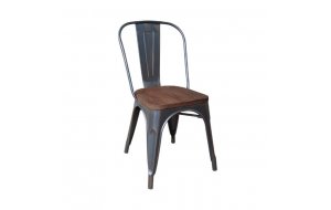 Relix wood dark oak καρέκλα antique black high