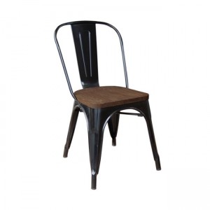 Relix wood dark oak καρέκλα μαύρη high