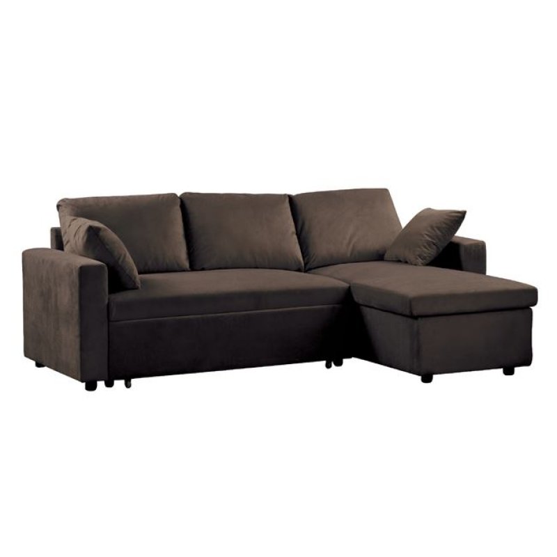 Montreal καναπές κρεβάτι γωνία αριστερή και δεξιά σκούρο καφέ microfiber