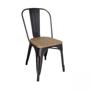 Relix wood natural oak καρέκλα antique black high 45x51x85 εκ