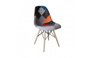 Art wood καρέκλα pp, με ύφασμα patchwork