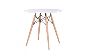 Art wood τραπέζι λευκό φ80χ74 εκ