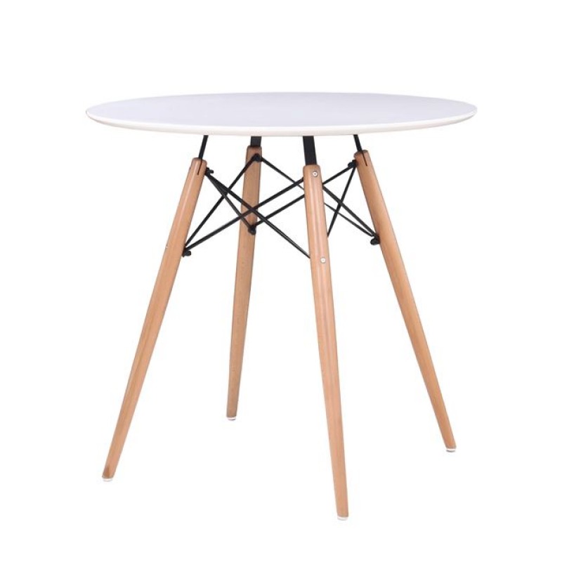 Art wood τραπέζι λευκό φ80χ74 εκ