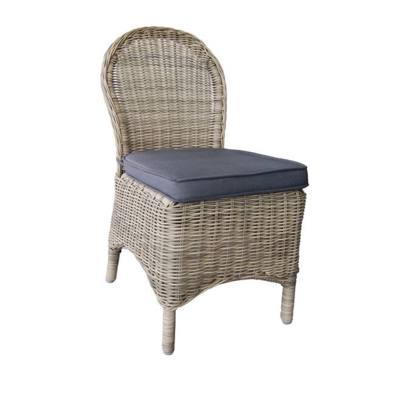 Montana καρέκλα με σκελετό αλουμινίου και wicker γκρι καφέ με μαξιλάρι ανθρακί