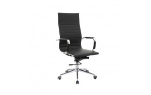 Πολυθρόνα γραφείου με μαύρο χρώμα pu 55x64x108/118 εκ