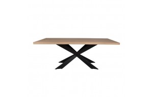 Torsen ξύλινο τραπέζι με μεταλλική μαύρη βάση 200x100x75 εκ