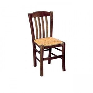 Casa καρέκλα από εμποτισμένο καρυδί ξύλο και ψάθα στο κάθισμα