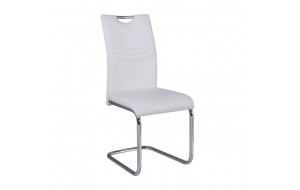 Croft καρέκλα με σκελετό χρωμίου και pu λευκό
