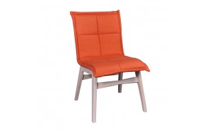 Forex καρέκλα λευκή αντικέ όψη με ύφασμα πορτοκαλί