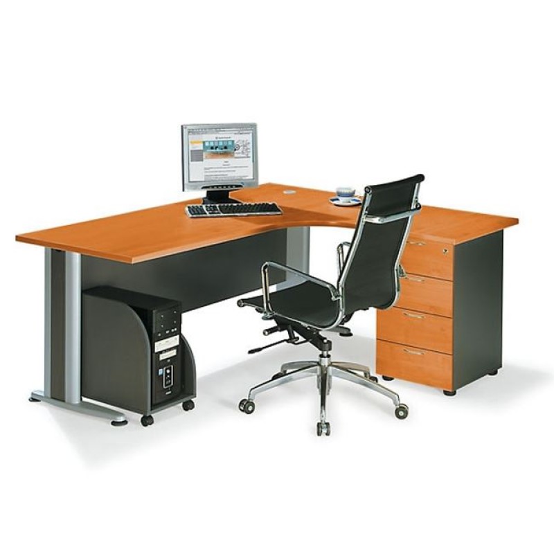 Γραφείο superior compact σκούρο γκρι και κερασί 180x70 και 150x60 εκ