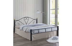 Lazar κρεβάτι διπλό μεταλλικό σφυρήλατο σε μαύρο χρώμα 150x200 εκ